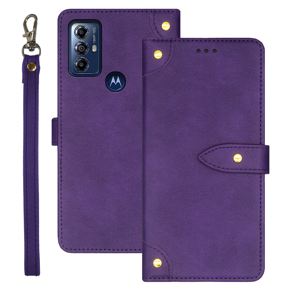 

IDEWEI Für Motorola Moto G Play (2023) 4G Mobiltelefonkarten -karten -slots Designständer Magnetische Lederabdeckung - Lila, Motorola Moto G Play (2023) 4G