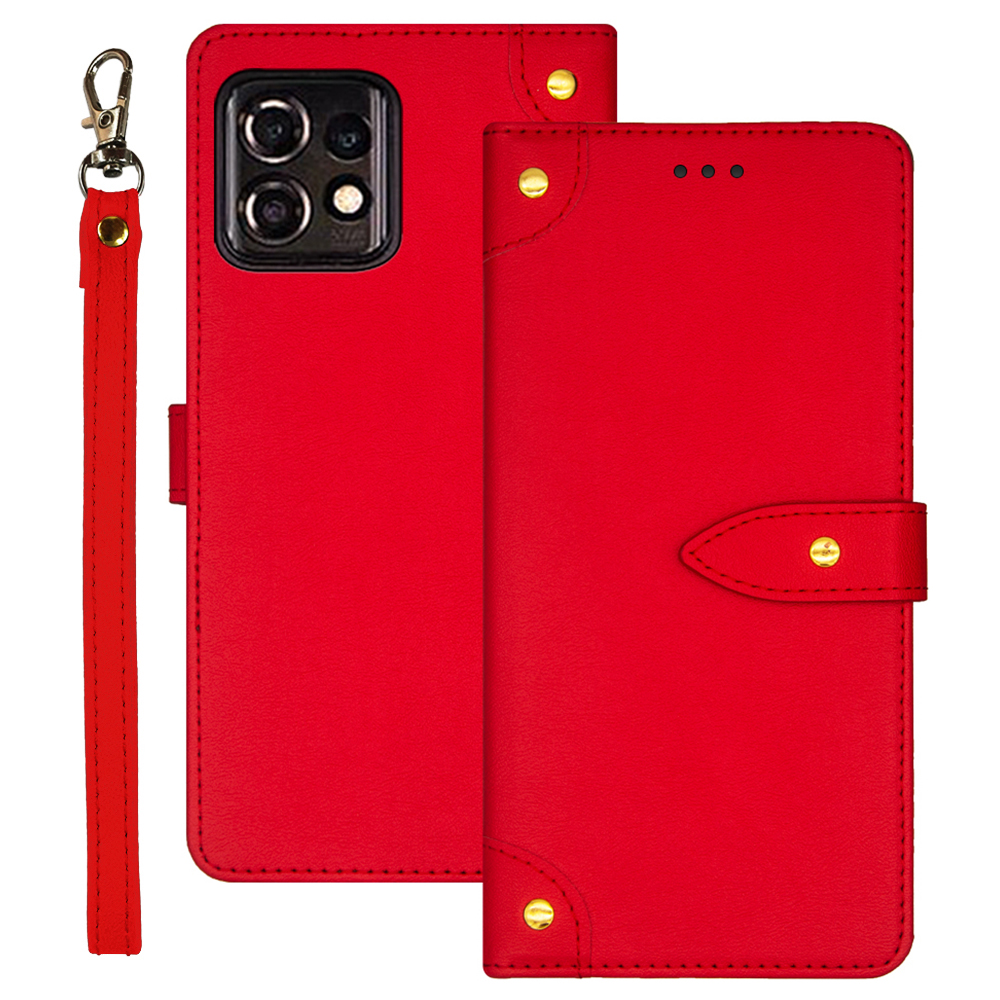 

IDEWEI Für Motorola Moto G Play (2023) 4G Mobiltelefonkarten -karten -slots Designständer Magnetische Lederabdeckung - Rot, Motorola Moto G Play (2023) 4G