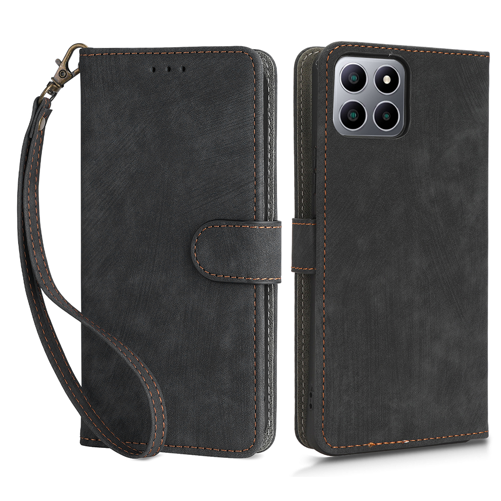 

Für Boost Mobile Celero 5G+ RFID -blockierung Von Lederhülle Wallet Stand Phone Deckung Mit Riemen - Schwarz, Boost Mobile Celero 5G+