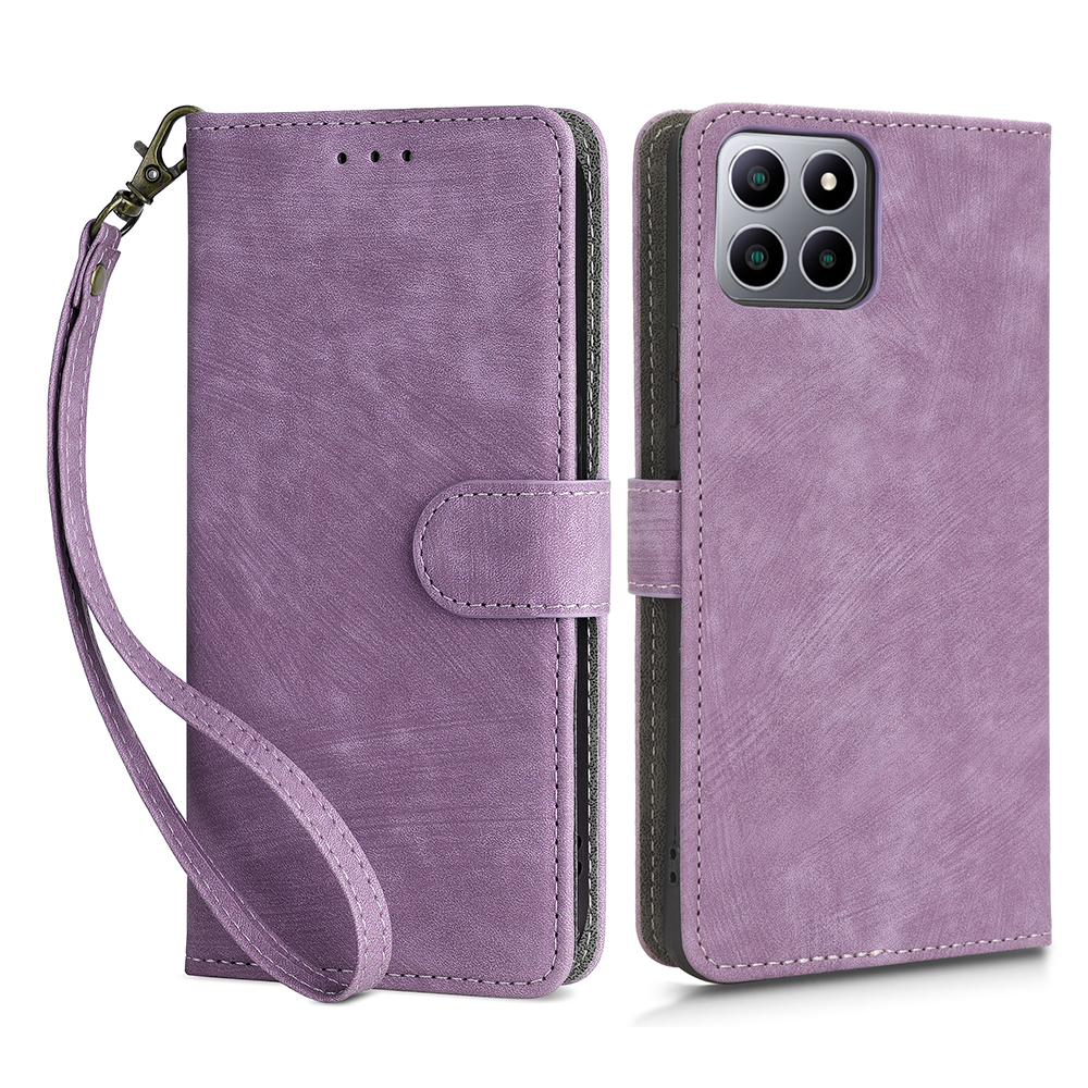 

Für Boost Mobile Celero 5G+ RFID -blockierung Von Lederhülle Wallet Stand Phone Deckung Mit Riemen - Lila, Boost Mobile Celero 5G+