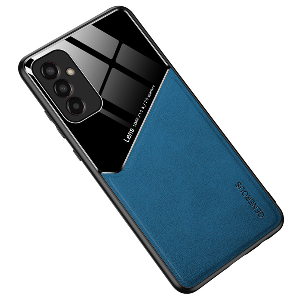 

TPU + PC + Pu-lederfall Für Samsung Galaxy M13 4G Schutzschutz Anti-drop-telefonhülle Magnetischer Autom Mount - Blau, Galaxy M13 4G