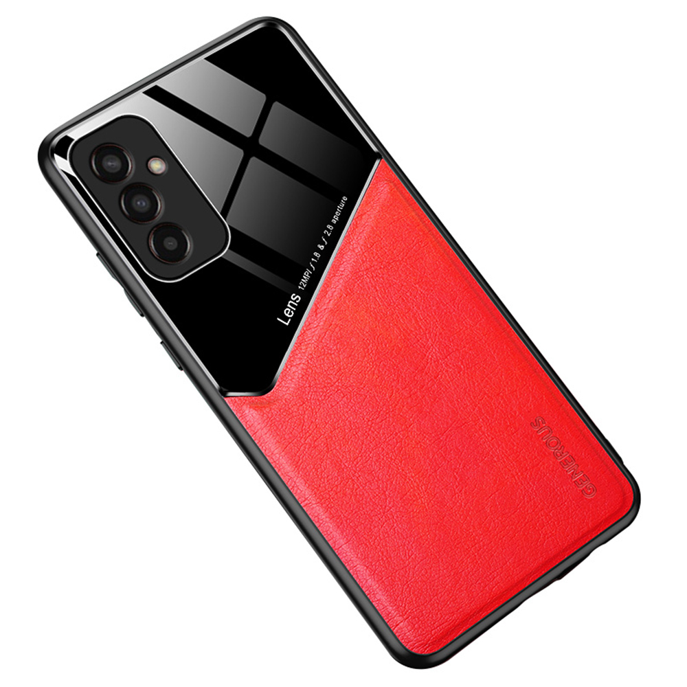 

TPU + PC + Pu-lederfall Für Samsung Galaxy M13 4G Schutzschutz Anti-drop-telefonhülle Magnetischer Autom Mount - Rot, Galaxy M13 4G
