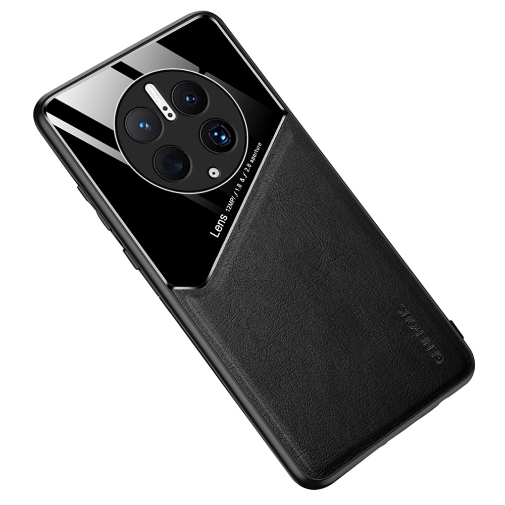 

Für Huawei Mate 50 Pro 4G Anti-drogen-telefonhülle TPU + PC + PU Leder Schlanker Telefonabdeckung Hilfsmittel Magnetische Autokontohalterung - Schwarz, Huawei Mate 50 Pro 4G
