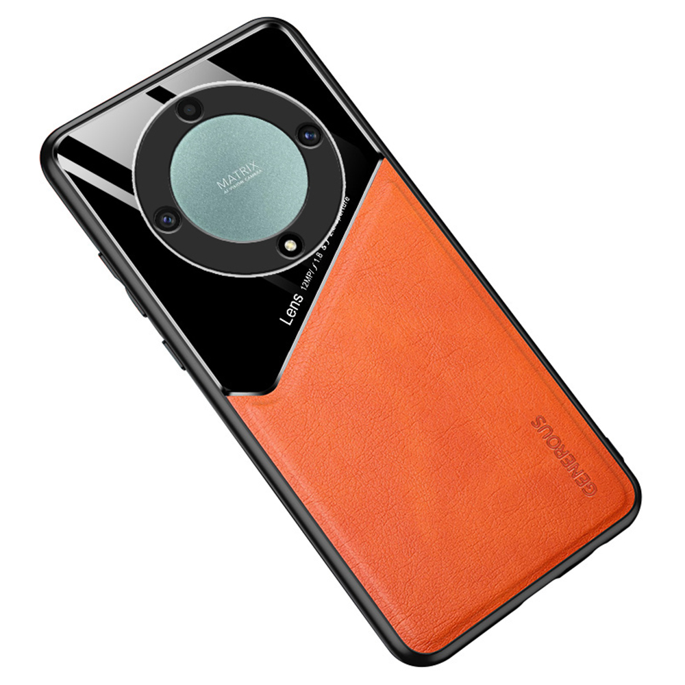 

TPU + PC + PU Leder -telefonabdeckung Für Ehren X9a 5G Slim Phone Case Support Magnetic Car Mount - Orange, Honor X9a 5G