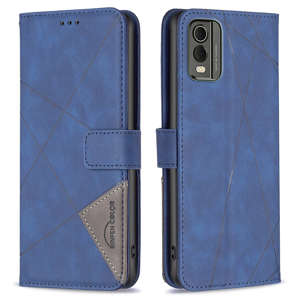 

Binfen Farbe BF05 Für Nokia C32 Geprinktes Flip -ständer Wallet Hülle PU Leder Telefonabdeckung - Blau, Nokia C32