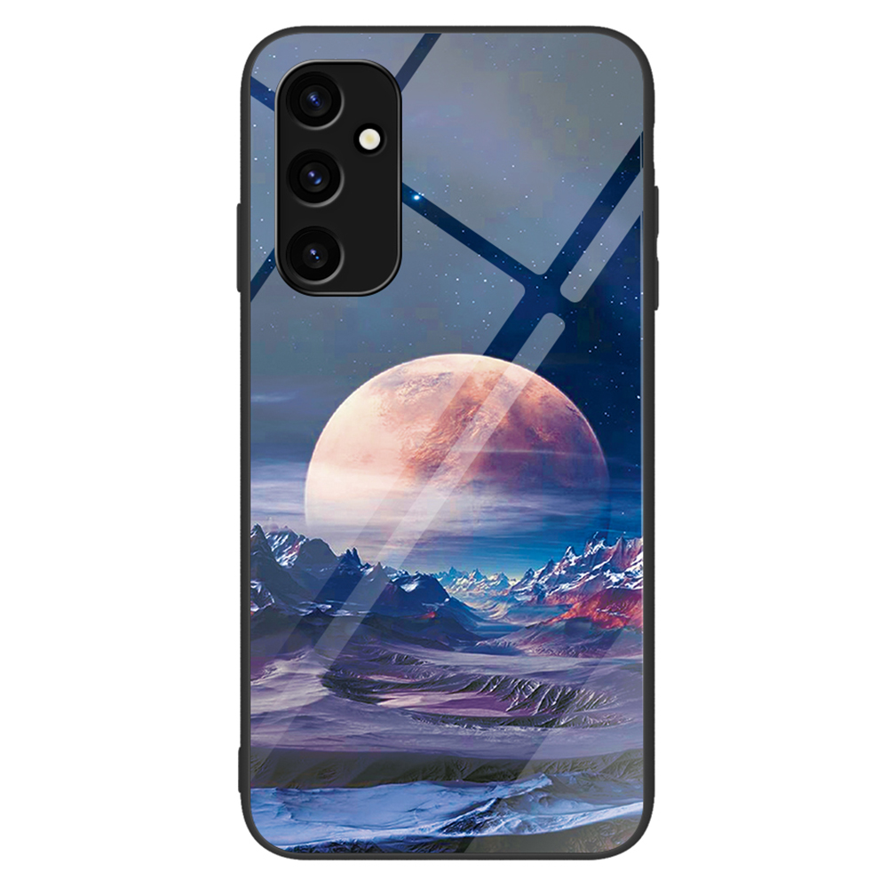 

Für Samsung Galaxy A24 4G Muster Druckphase Temperierte Glas+pc+tpu Schockdcoverabdeckung - Weißer Planet, Galaxy A24 4G