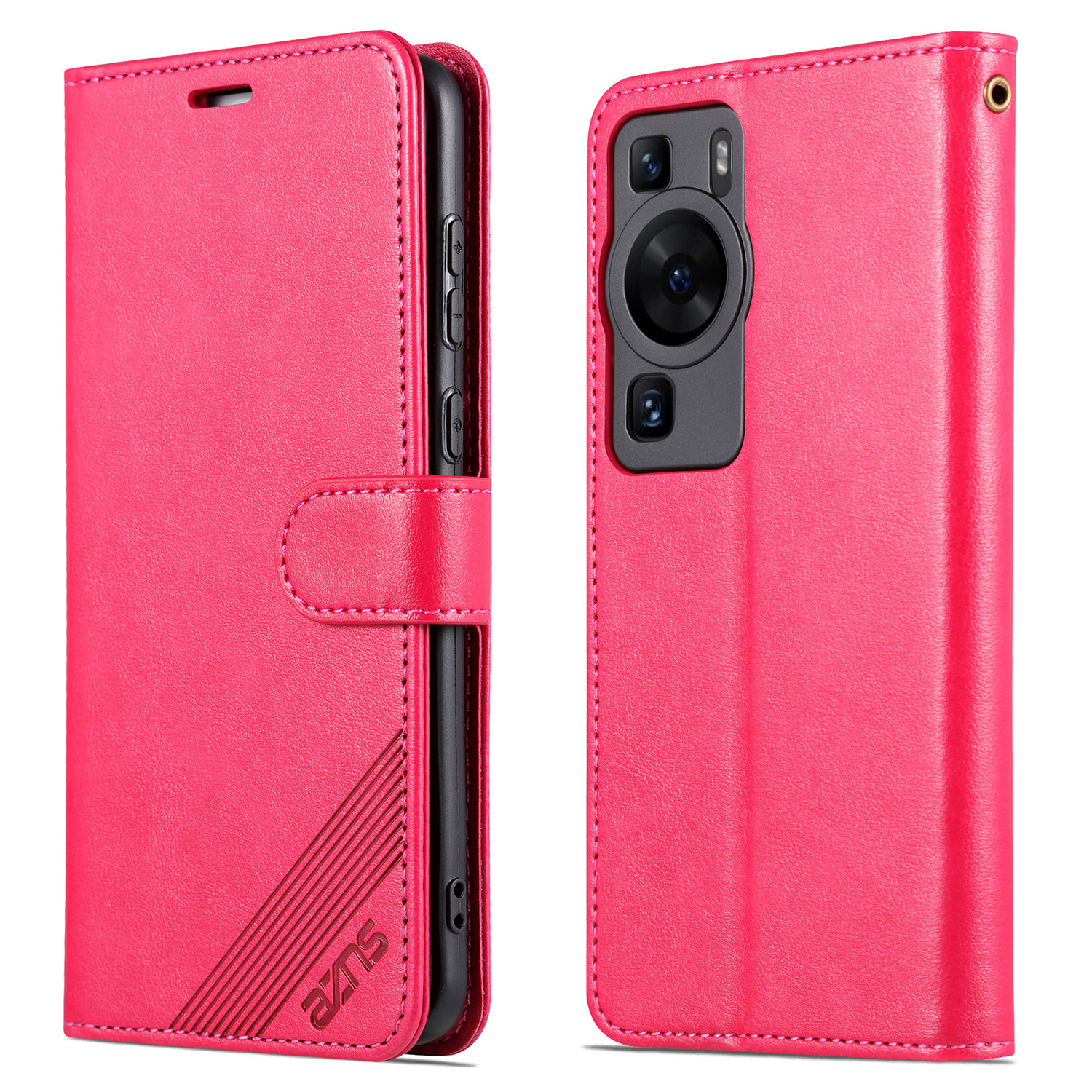 

Azns Für Huawei P60 / P60 Pro Phone Case Anti-drogen-pu-leder-telefonabdeckung Schutzbrieftasche Telefonschale - Rot, Huawei P60