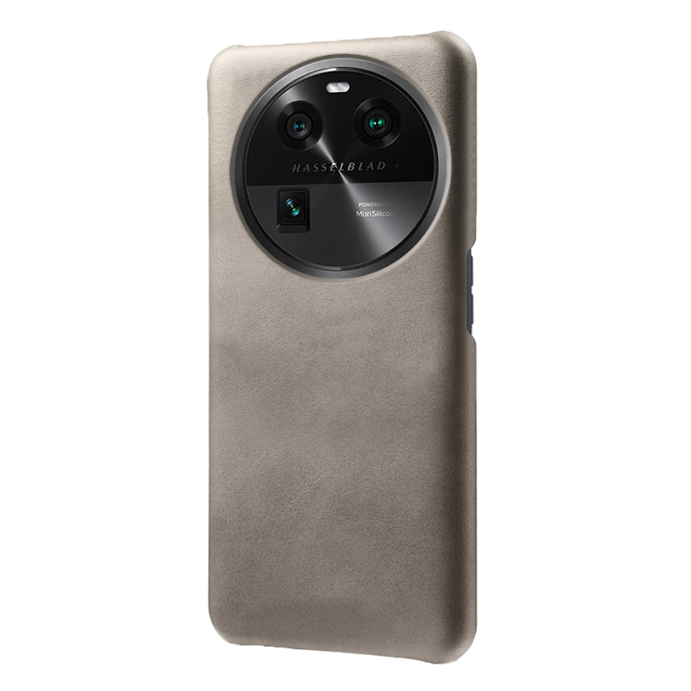 

Für Oppo Finden Sie X6 Zurück -abdeckung PU Leder Beschichtetes PC -kälbertextur Schutzhülle Shell Phone Hülle - Grau, Oppo Find X6