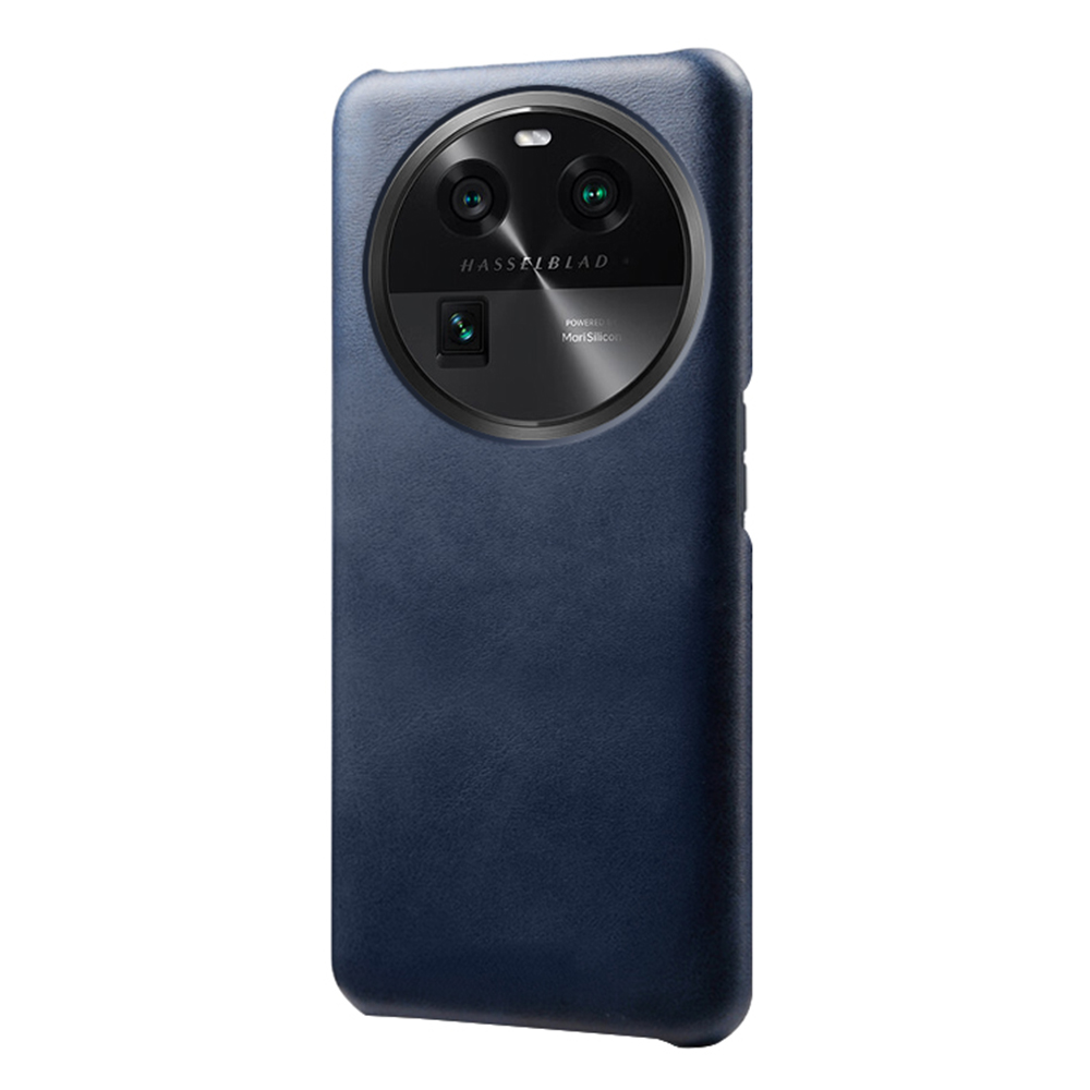 

Für Oppo Finden Sie X6 Zurück -abdeckung PU Leder Beschichtetes PC -kälbertextur Schutzhülle Shell Phone Hülle - Blau, Oppo Find X6