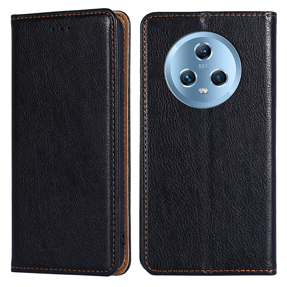 

Für Ehrenmagie Magic5 PU Leder Telefon Brieftasche Hülle Full Protection Phone Stand Cover - Schwarz, Honor Magic5