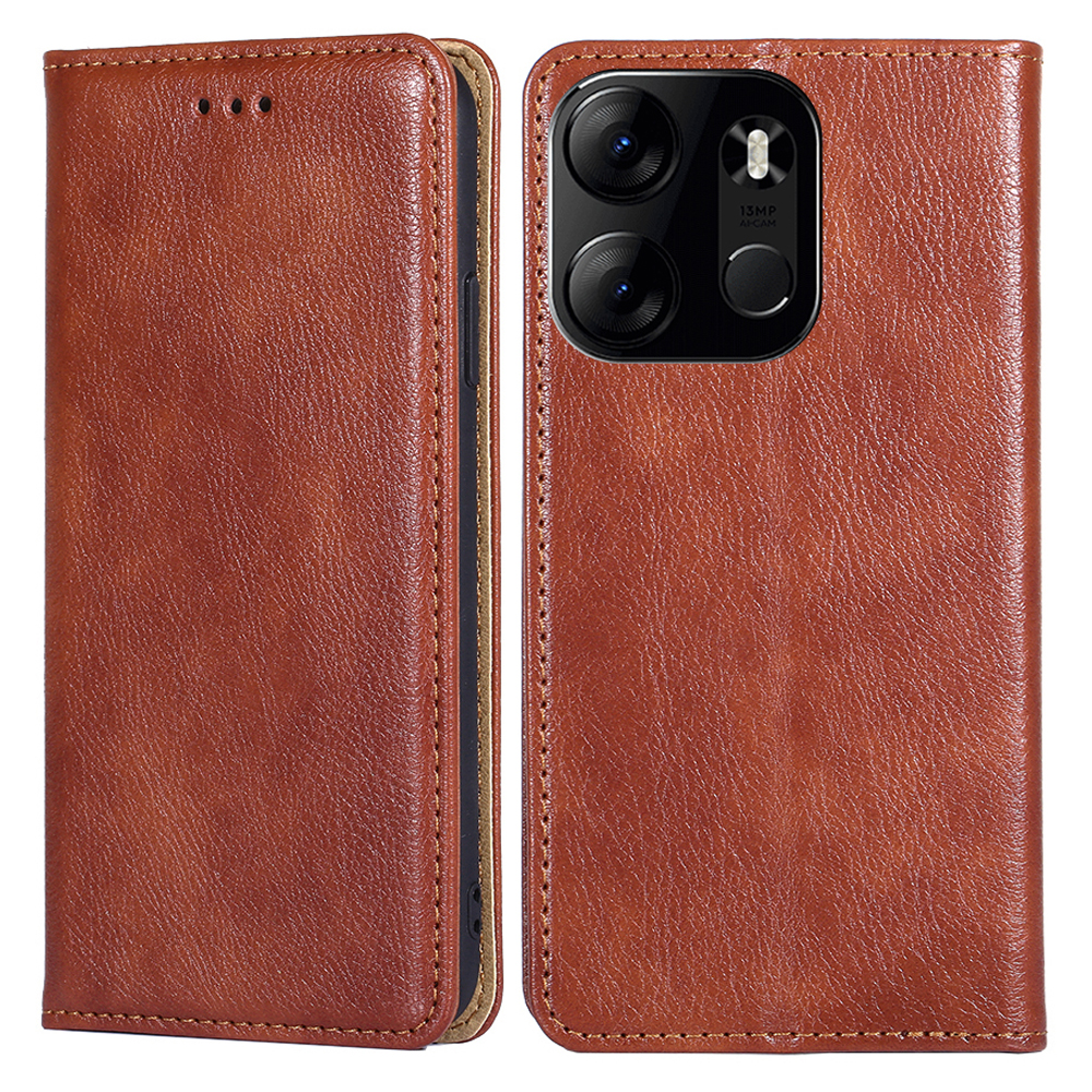 

Für Tecno Spark Go 2023 4G PU Leder -ständer Wallet Hülle Magnetic Schockdelie Telefonabdeckung - Braun, Tecno Spark Go 2023 4G