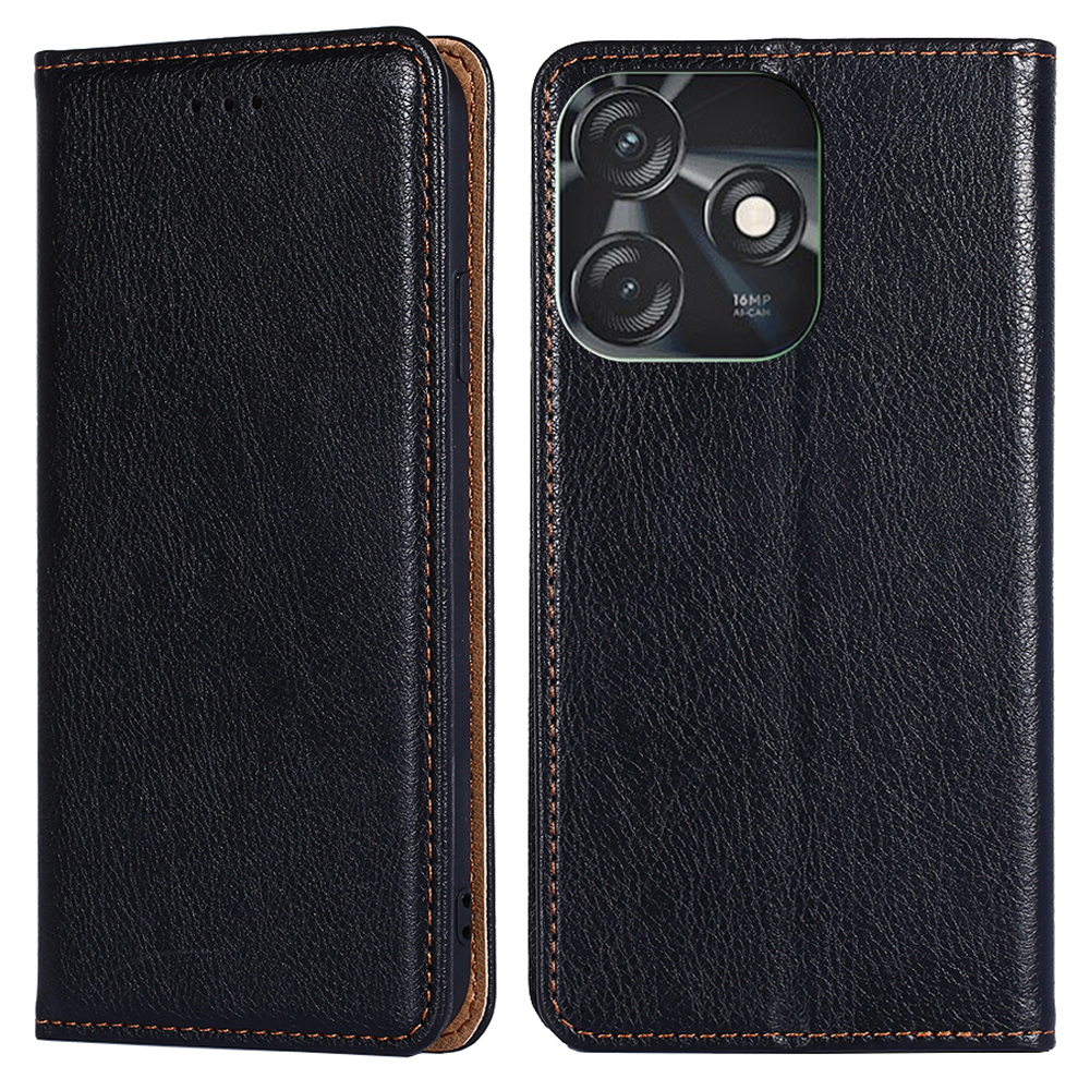 

Für Tecno Spark 10C 4G Leder Brieftasche Hülle Flip Ständer Magnetische Schließung Telefonabdeckung - Schwarz, Tecno Spark 10C 4G