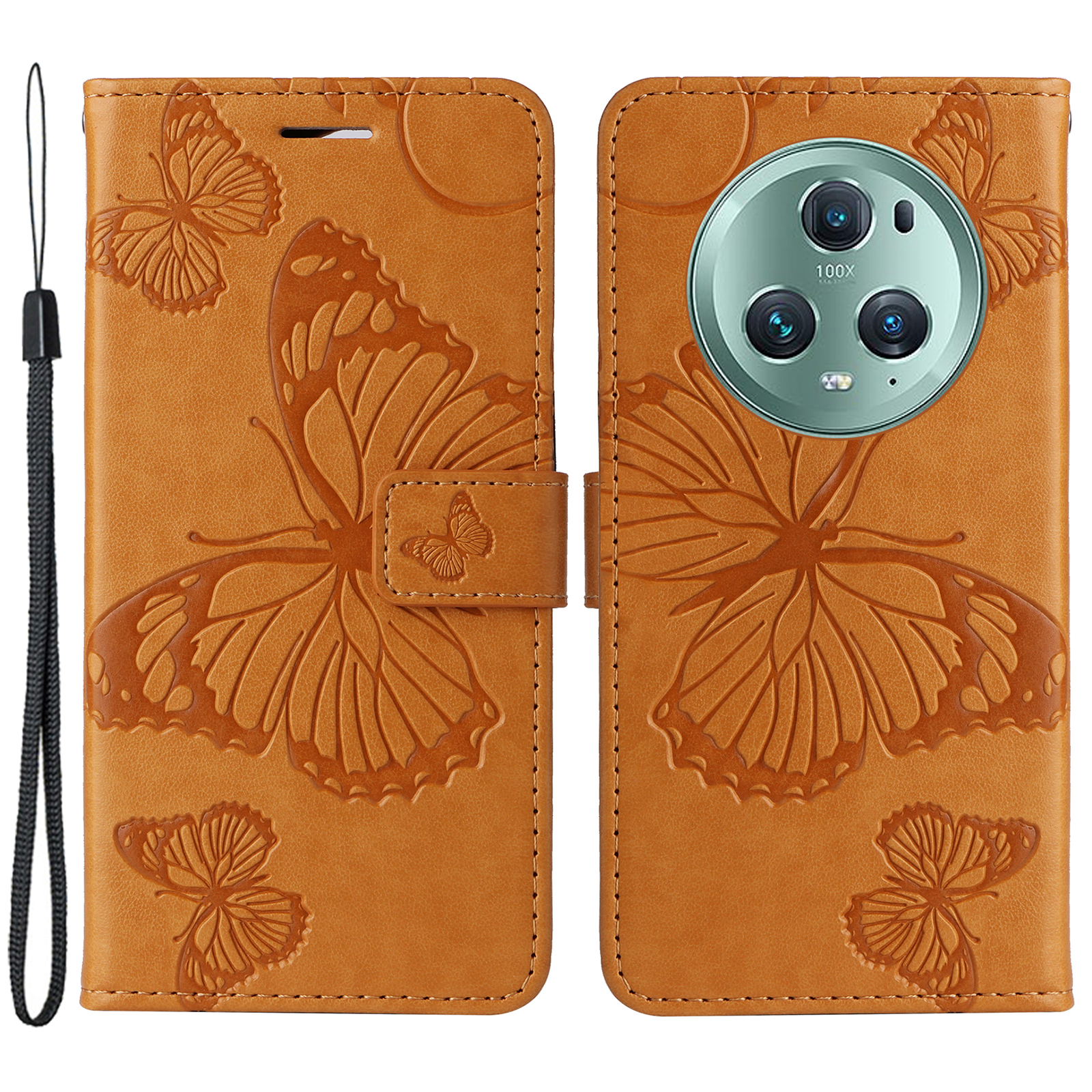 

Kt-sprudelblumen-serie-2 PU Leder Flip Cover Für Honor Magic5 Pro, Stand Butterfly Flower Printed Wallet Phone Hülle - Gelb, Honor Magic5 Pro