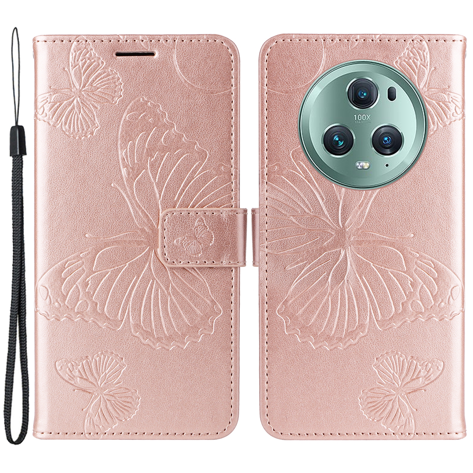 

Kt-sprudelblumen-serie-2 PU Leder Flip Cover Für Honor Magic5 Pro, Stand Butterfly Flower Printed Wallet Phone Hülle - Roségold, Honor Magic5 Pro