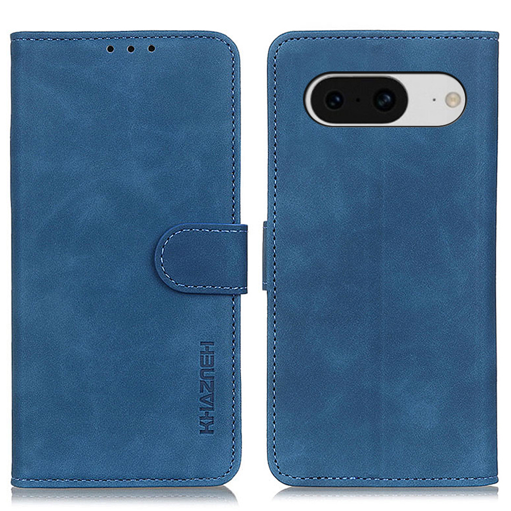 

Khazneh Für Google Pixel 8 Wallet Stand Phone Hülle Retro PU Leder Telefonabdeckung - Blau, Google Pixel 8