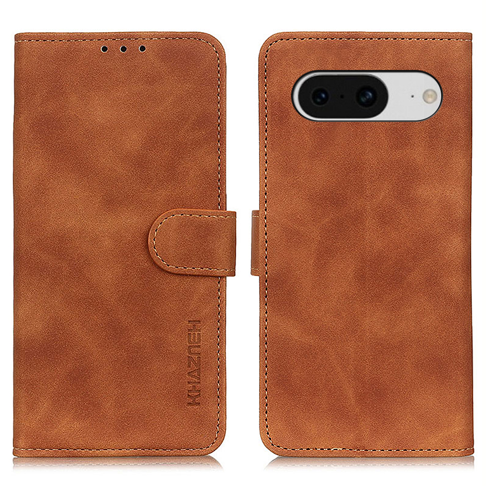 

Khazneh Für Google Pixel 8 Wallet Stand Phone Hülle Retro PU Leder Telefonabdeckung - Braun, Google Pixel 8