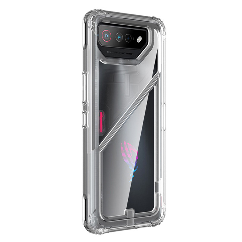 

Für Asus Rog Telefon 7 5g / 7 Pro Magnetic Kickstand Phone Case PC+TPU Anti-drop-telefonabdeckung - Transparent, Asus ROG Phone 7 5G