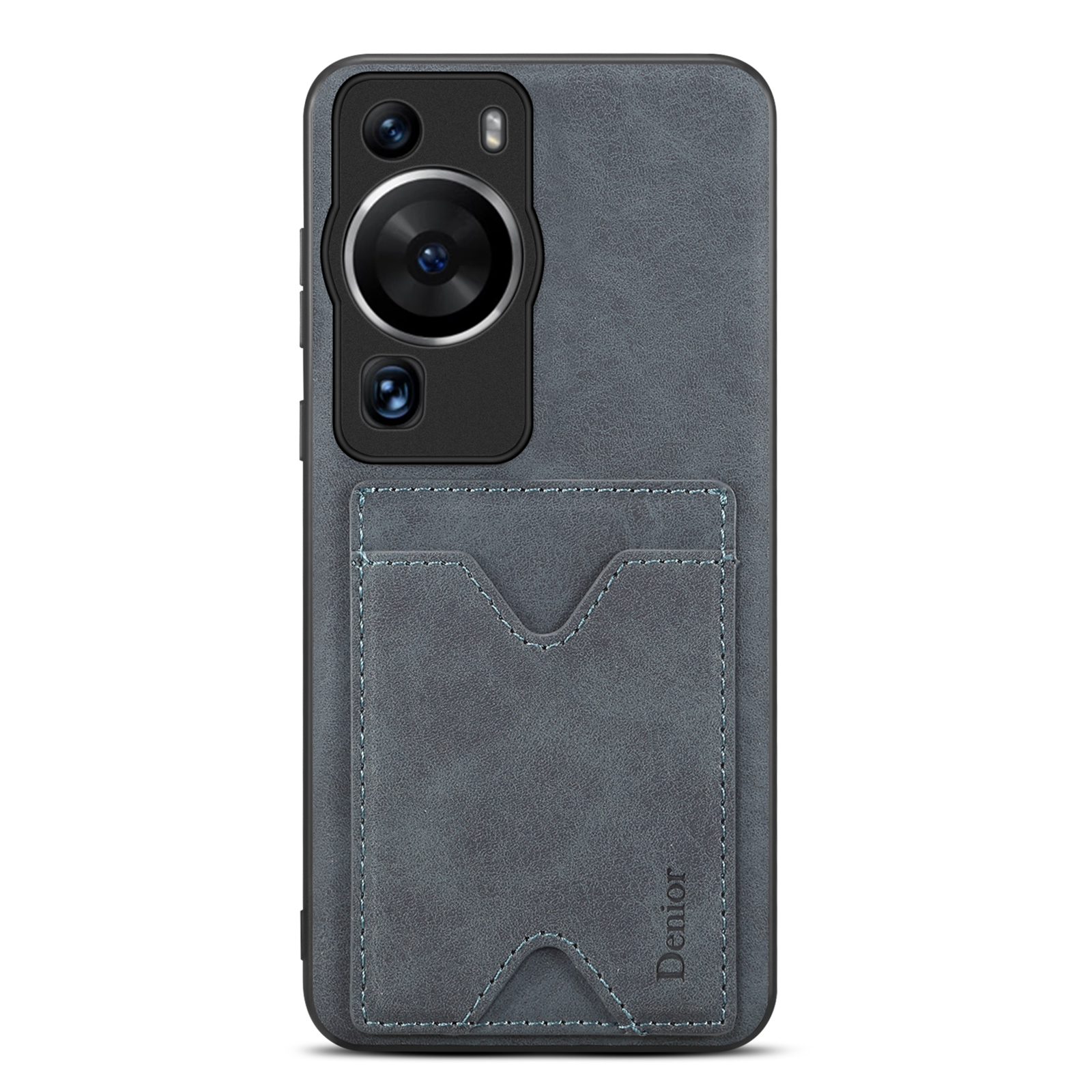 

Denior Für Huawei P60 / P60 Pro PU Lederbeschichtete TPU -hülle Kickstand -karten -slot -schutzhülle - Grau, Huawei P60