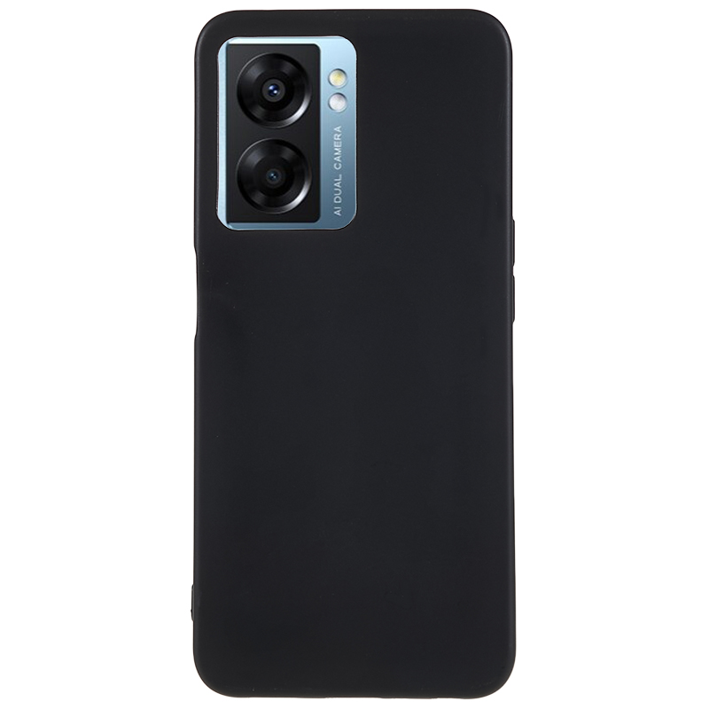

Für Oppo A57 (2022) 5G / A77 5G Mattelefonhülle Soft TPU -schutzhelfer -abdeckung - Schwarz, Oppo A57 (2022) 5G