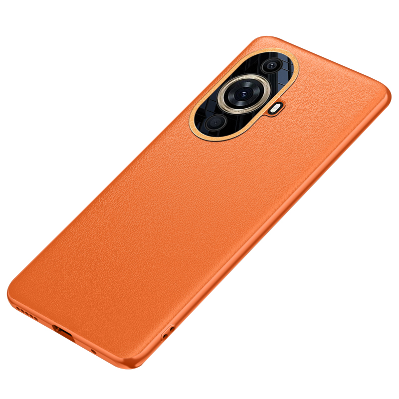 

Metall -objektivschutz Telefonhülle Für Huawei Nova 11 Pro, Mit Leder Beschichtete TPU+PC -telefonabdeckung (2. Gen) - Orange, Huawei nova 11 Pro