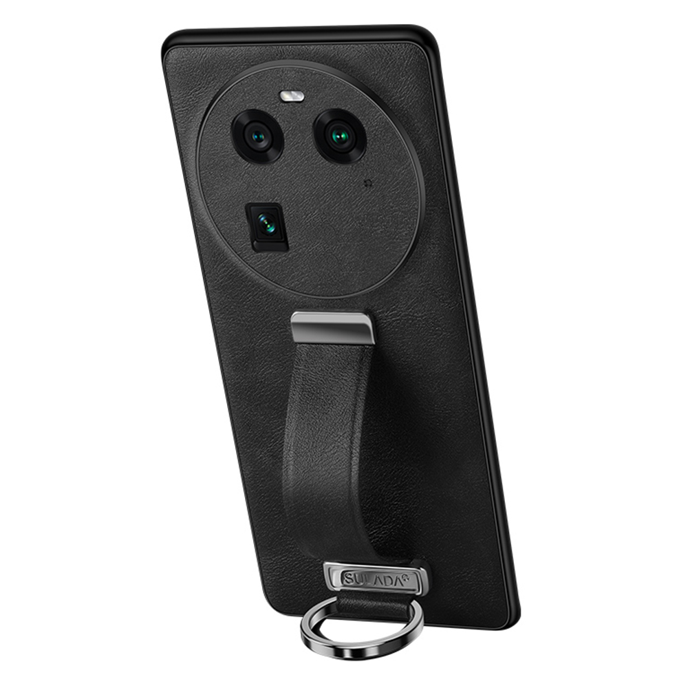 

Sulada Fashion -serie Für Oppo Find X6 Crazy Horse Textur Leder Beschichtetes Rückcover PC + TPU -telefonhülle Mit Einem Einziehbaren Ständer - Schwarz, Oppo Find X6