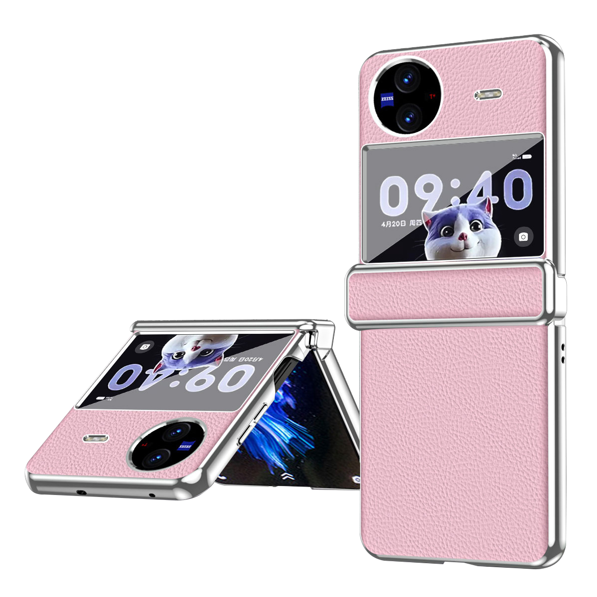 

Elektroplierendes Telefongehäuse Für Vivo X Flip, Litchi Textur PU Leder Beschichtetes PC -faltungs -telefonabdeckung - Rosa, vivo X Flip