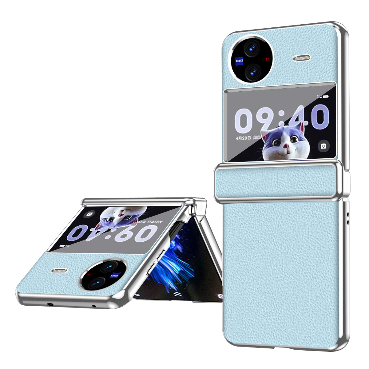 

Elektroplierendes Telefongehäuse Für Vivo X Flip, Litchi Textur PU Leder Beschichtetes PC -faltungs -telefonabdeckung - Blau, vivo X Flip