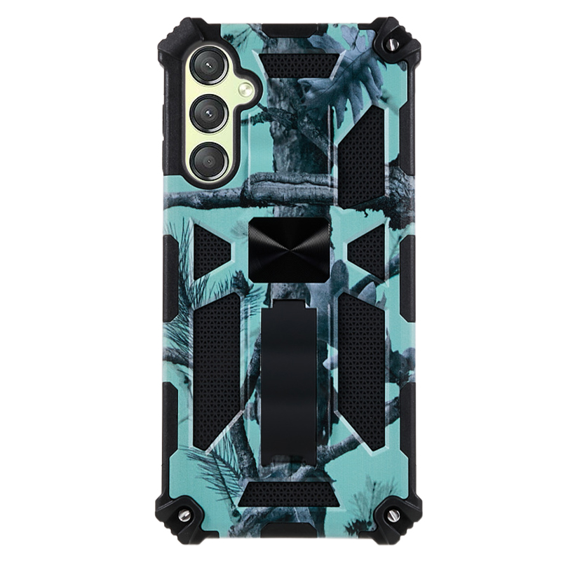 

Für Samsung Galaxy A24 4G PC+TPU Phone Case Camouflage Kickstand -mobiltelefonabdeckung - Hellgrün, Galaxy A24 4G