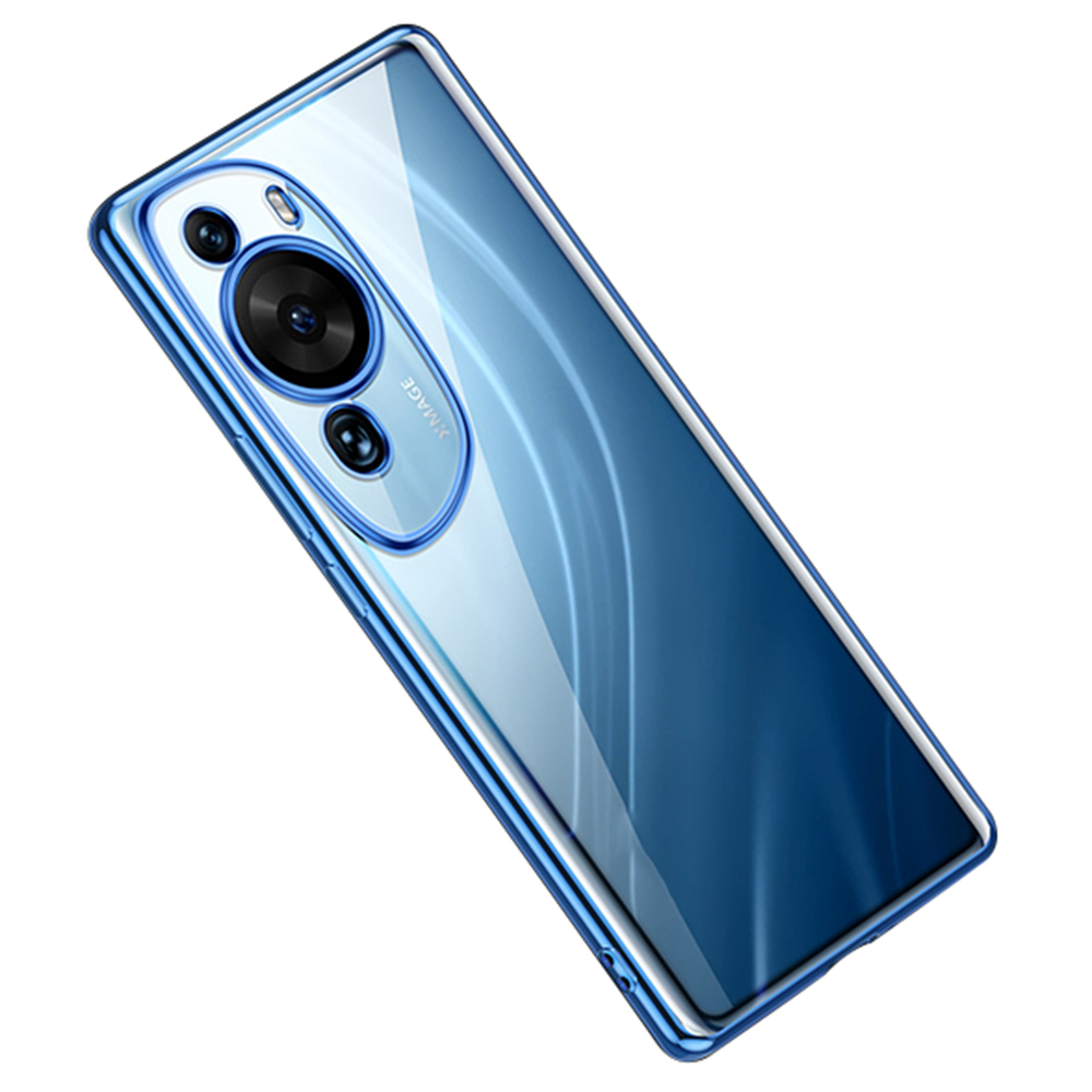 

Sulada Für Huawei P60 Art Right Edge Rückenabdeckung Weiche TPU -elektroplatten Klare Telefonhülle - Blau, Huawei P60 Art