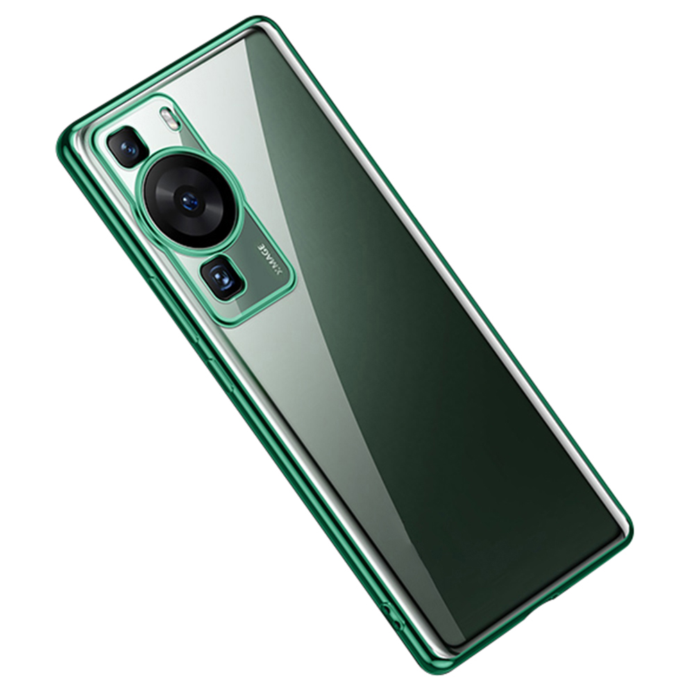 

Sulada Für Huawei P60 Elektroplieren Der Klaren Rückseite Gerade Kante Flexible TPU -telefonhülle - Grün, Huawei P60