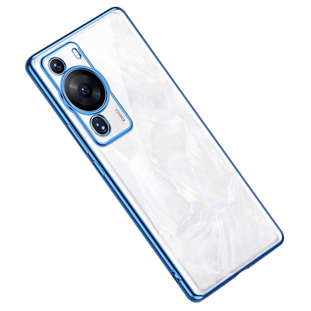 

Sulada Für Huawei P60 Pro Soft TPU Clear Phone Hülle Elektroplating Gerade Kantenschutzabdeckung - Blau, Huawei P60 Pro