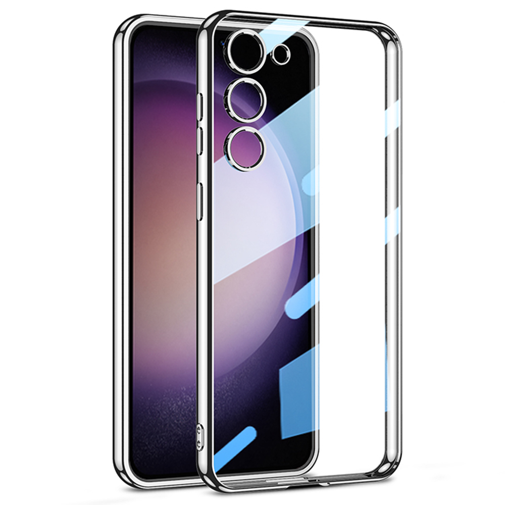 

GKK Für Samsung Galaxy S23 Elektroplatten Telefonkoffer Clear TPU -dropschutzabdeckung - Silber, Galaxy S23
