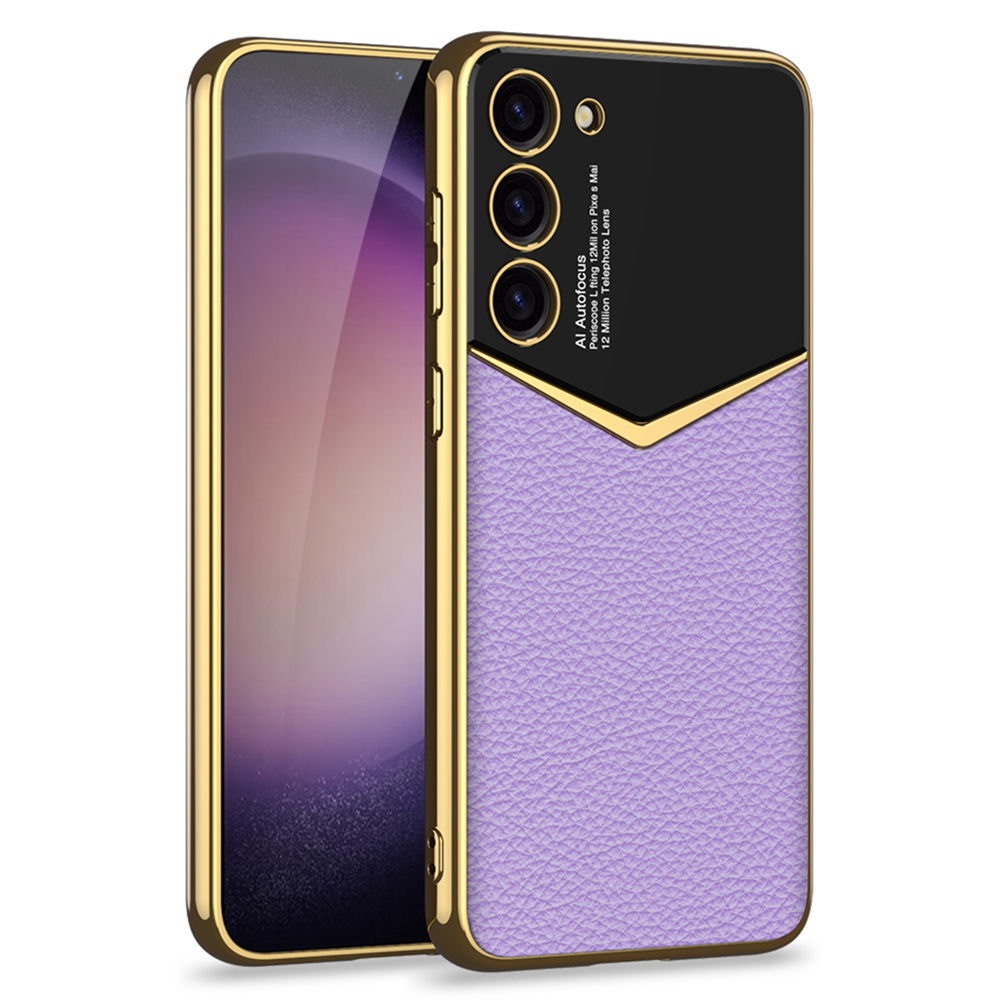 

GKK Für Samsung Galaxy S23+ Elektroplatte Telefonhülle PU -leder -pc+ Tpu -telefonabdeckung - Lila, Galaxy S23+