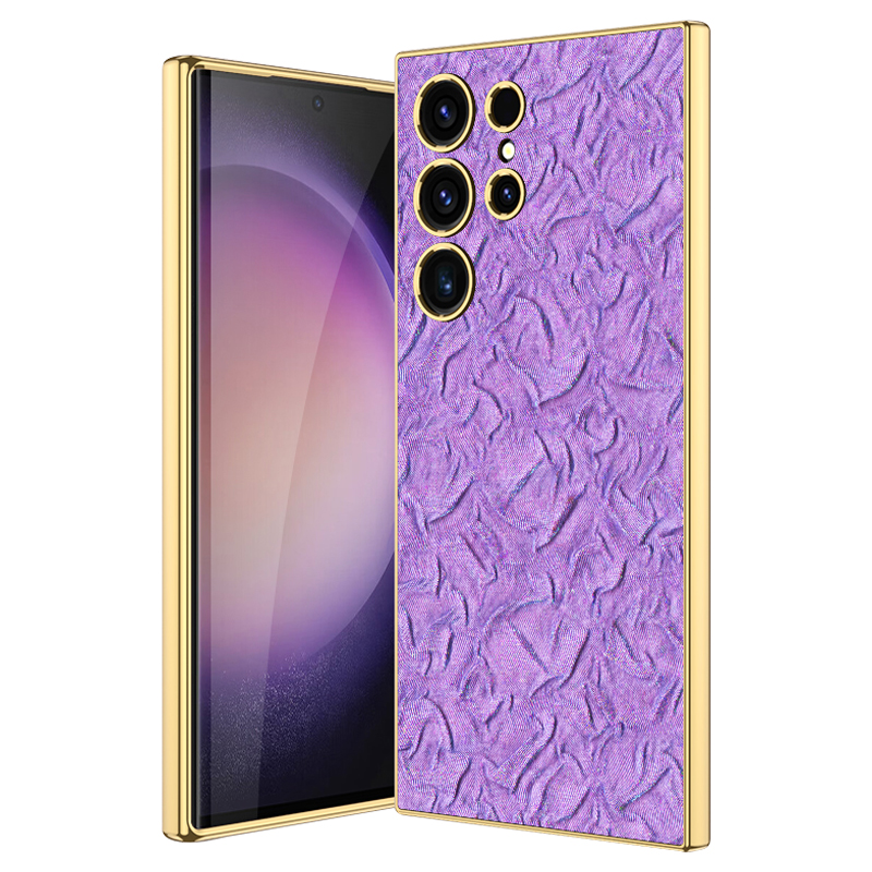 

Gkk-elektroplattenkoffer Für Samsung Galaxy S23 Ultra, Anti-kratzer-pc+tpu+stoffpheige - Lila, Galaxy S23 Ultra