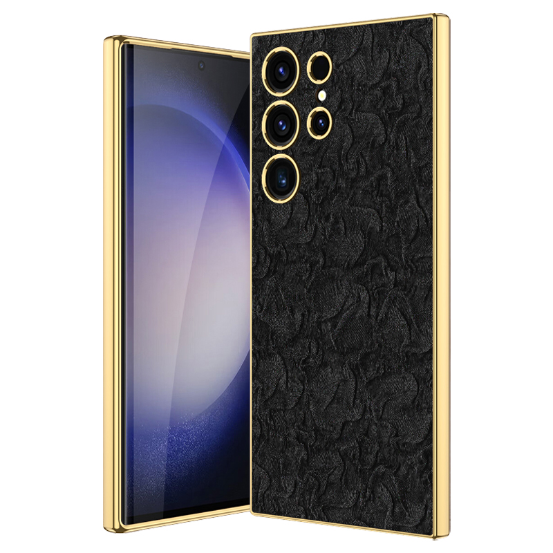 

Gkk-elektroplattenkoffer Für Samsung Galaxy S23 Ultra, Anti-kratzer-pc+tpu+stoffpheige - Schwarz, Galaxy S23 Ultra
