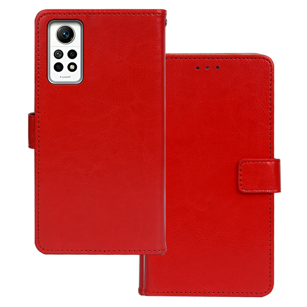

Idewei Für Xiaomi Redmi Note 12 Pro 4g / Anmerkung 11 Pro 4g (mediatek) / 5G (Qualcomm) PU Leather Stand Telefon Hülle Crazy Horse Textur Wallet Cover - Rot, Xiaomi Redmi Note 12 Pro 4G