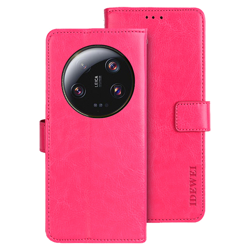 

Idewei Für Xiaomi 13 Ultra Verrückte Pferdestruktur PU Leder Hülle Wallet Mobiltelefonabdeckung - Rose, Xiaomi 13 Ultra