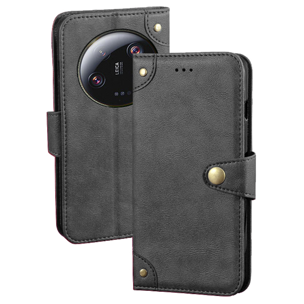 

IDEWEI Für Xiaomi 13 Ultra PU Leder -smartphone -hülle Brieftasche Telefonabdeckung - Schwarz, Xiaomi 13 Ultra
