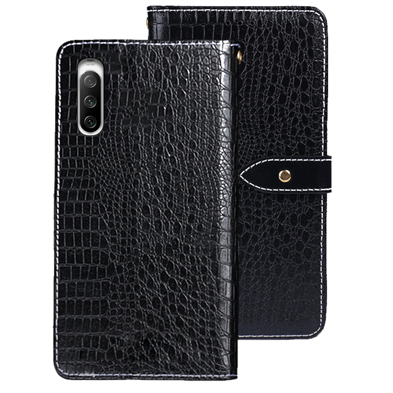 

Idewei Für Sony Xperia 10 V PU Leder Telefonhülle Krokodiltextur Brieftasche Cover - Schwarz, Sony Xperia 10 V