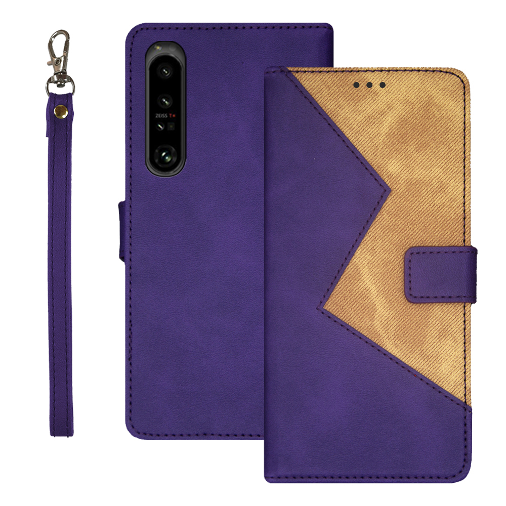 

IDEWEI Spleißen PU -lederabdeckung Für Sony Xperia 1 V Stand Flip Phone Hülle Mit Kartensteckplätzen - Lila, Sony Xperia 1 V