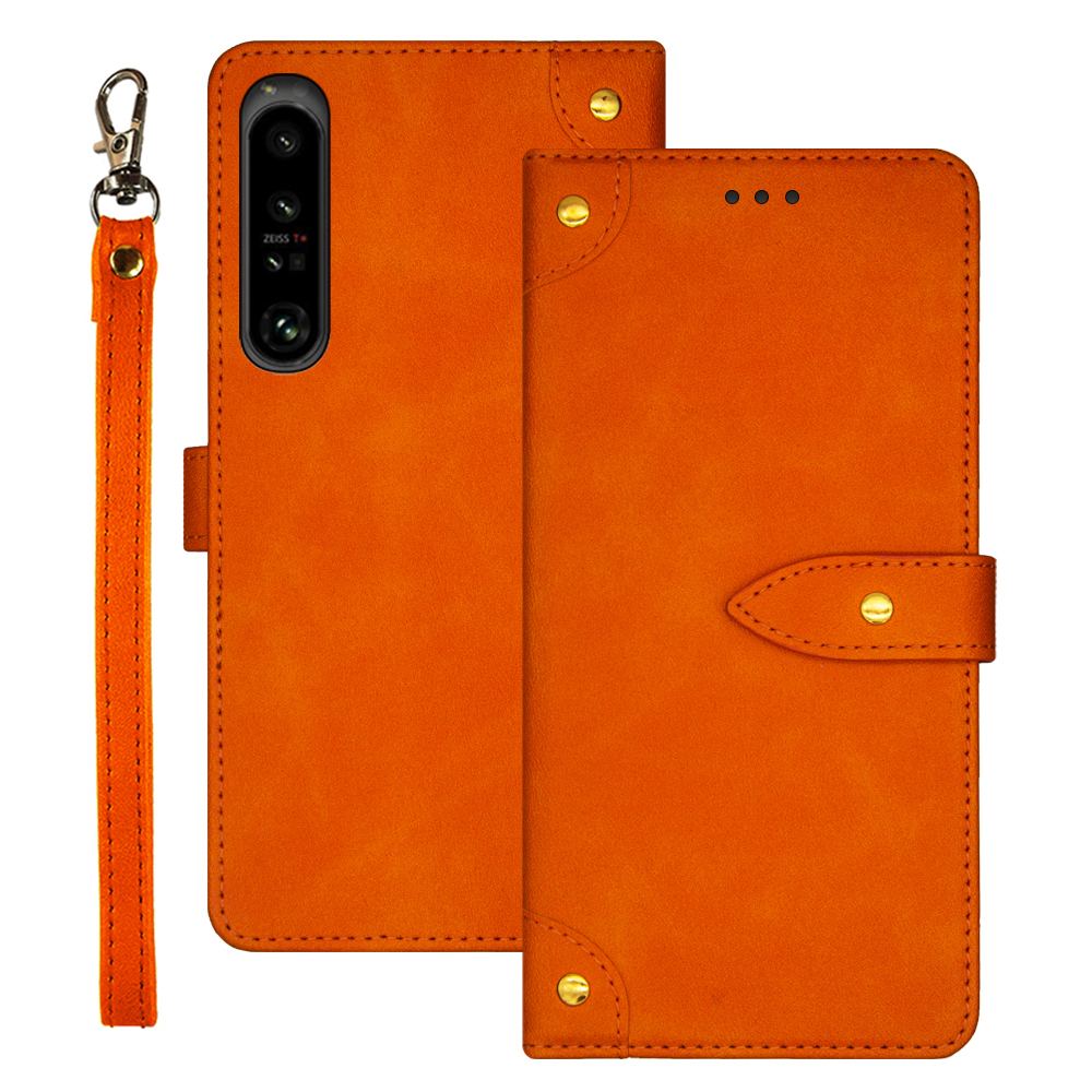 

Idewi Für Sony Xperia 1 V Drop-sof-flip-ständer-telefonhülle Lederabdeckung Mit Kartensteckplätzen - Orange, Sony Xperia 1 V