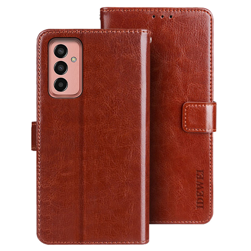 

IDEWEI Für Samsung Galaxy M13 4G Crazy Horse Textur Wallet PU Lederstand Hülle Telefonabdeckung - Braun, Galaxy M13 4G