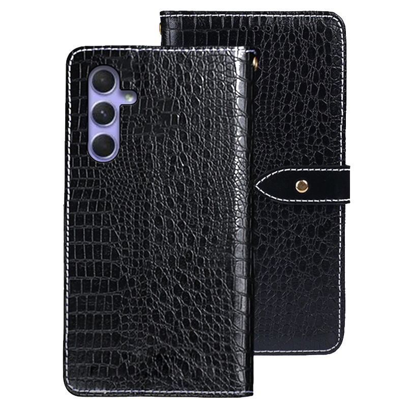 

IDEWEI Für Samsung Galaxy A24 4G PU Leder Phone Hülle Anti-droge-krokodil-textur-brieftasche Abdeckung - Schwarz, Galaxy A24 4G