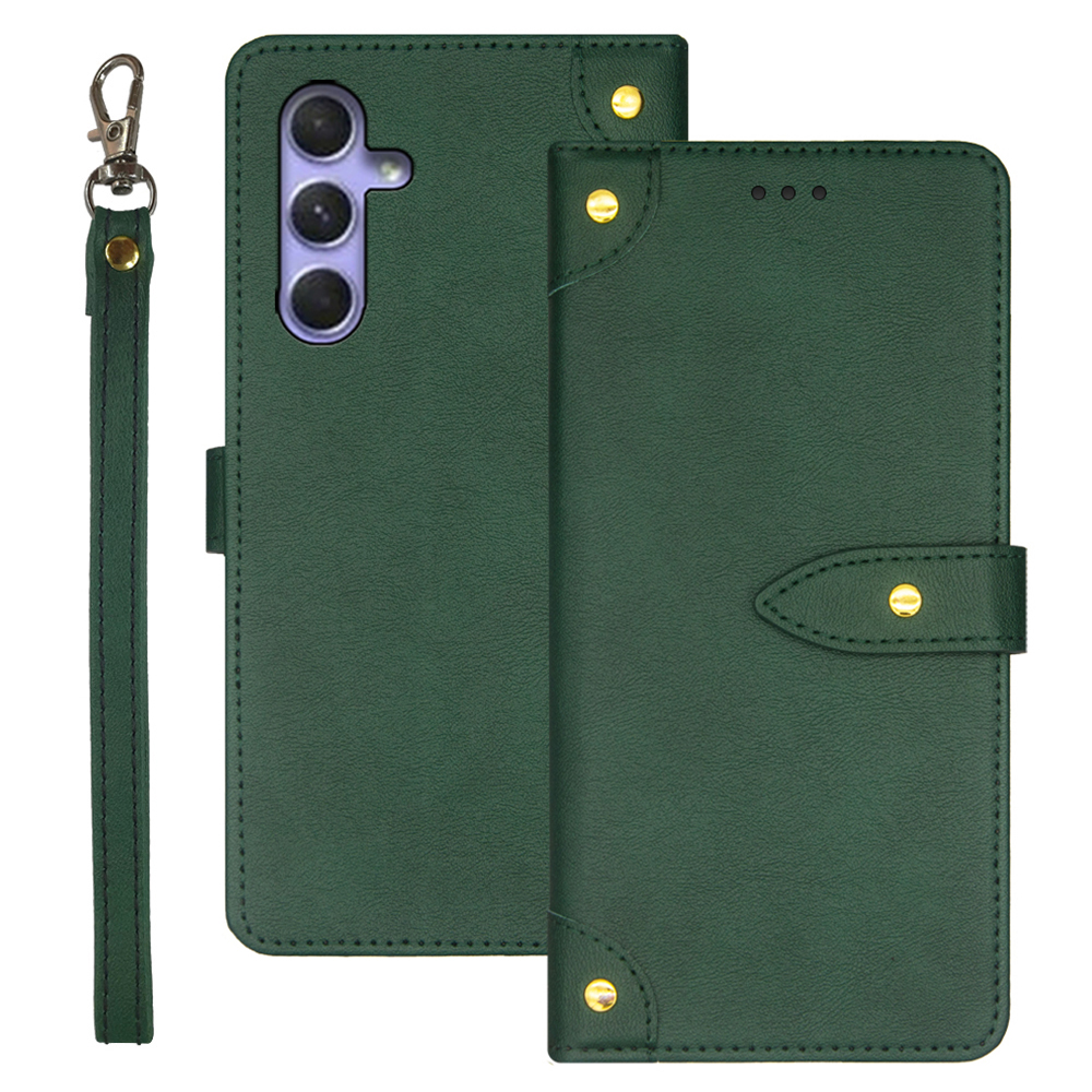 

IDEWEI Für Samsung Galaxy A24 4G Drop-proof Flip Ständer Telefonkarten-karten-slots Lederabdeckung - Grün, Galaxy A24 4G