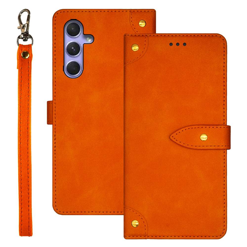 

IDEWEI Für Samsung Galaxy A24 4G Drop-proof Flip Ständer Telefonkarten-karten-slots Lederabdeckung - Orange, Galaxy A24 4G