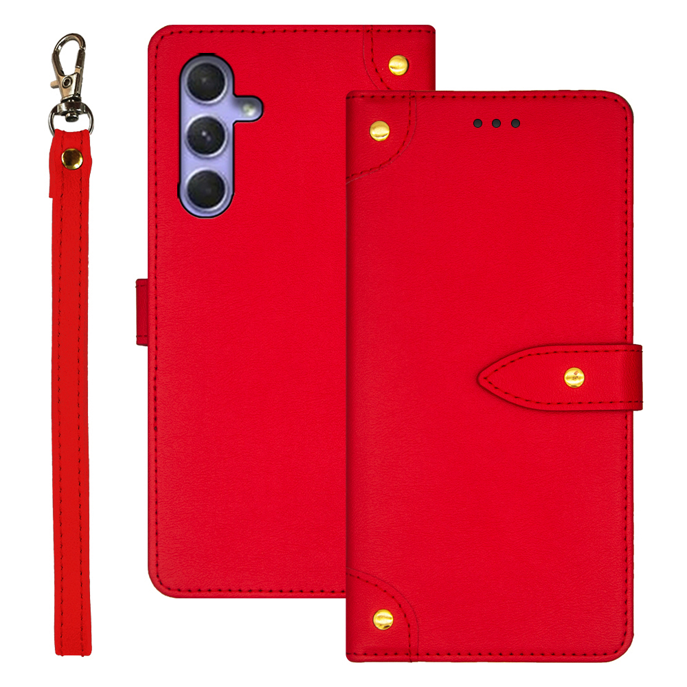 

IDEWEI Für Samsung Galaxy A24 4G Drop-proof Flip Ständer Telefonkarten-karten-slots Lederabdeckung - Rot, Galaxy A24 4G