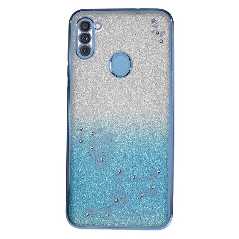 

Für Samsung Galaxy A11 (EU -version) Strass Blumenmobile Hülle Glitzer -gradient Flexibler TPU -cover - Blau, Galaxy A11 (EU Version)