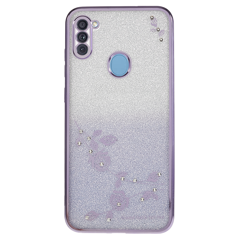 

Für Samsung Galaxy A11 (EU -version) Strass Blumenmobile Hülle Glitzer -gradient Flexibler TPU -cover - Lila, Galaxy A11 (EU Version)