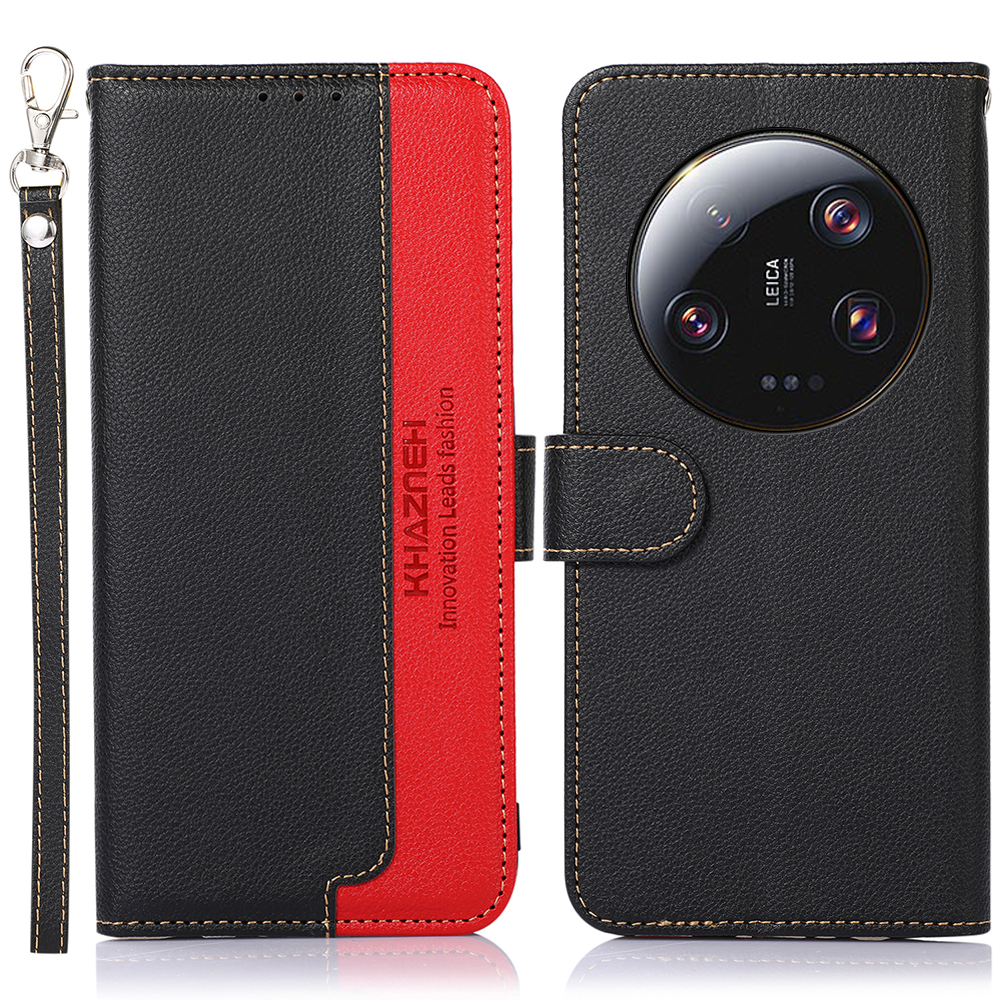

Khazneh Für Xiaomi 13 Ultra RFID Blocking Wallet Leder Phone Hülle Litchi Textur Stand Cover - Schwarz, Xiaomi 13 Ultra