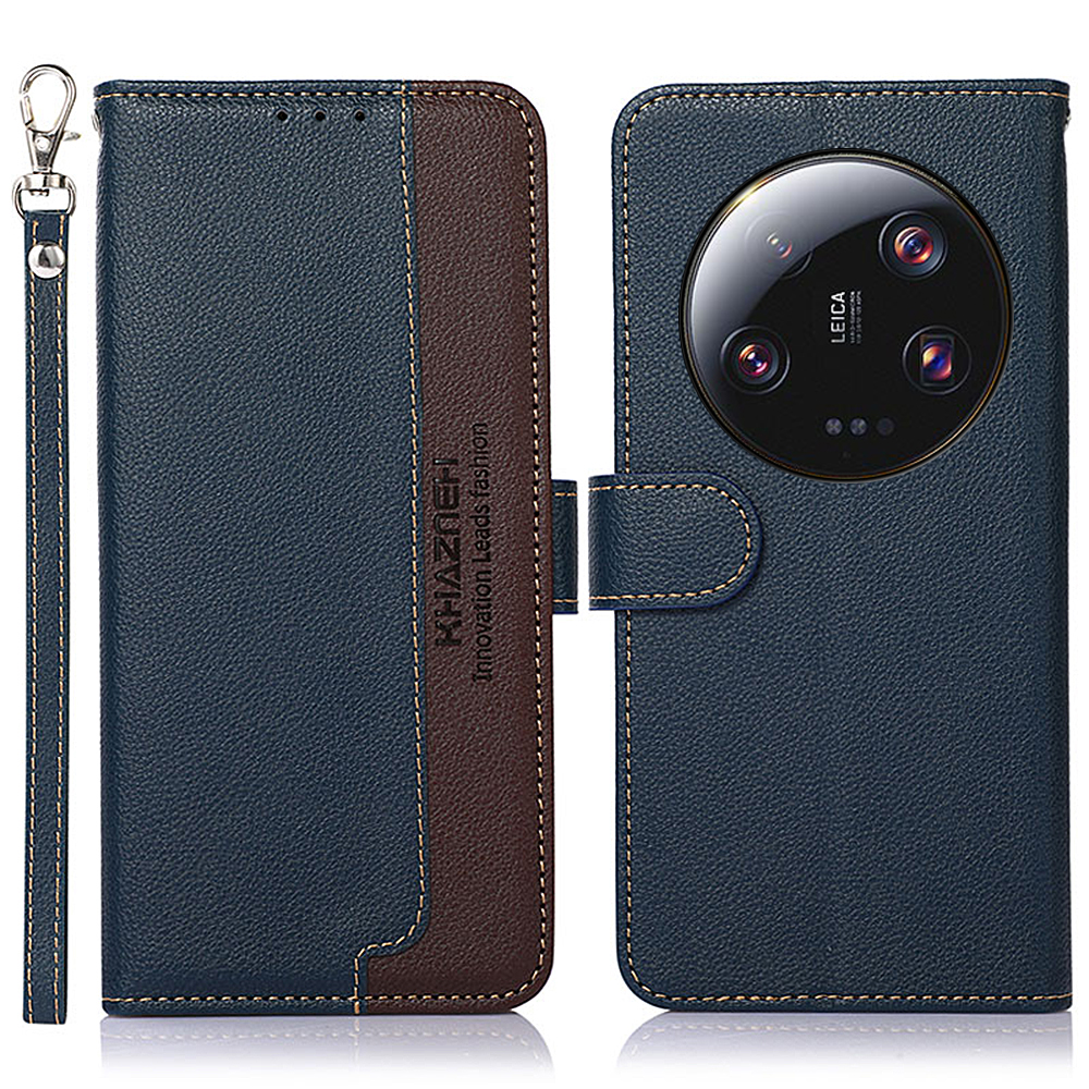 

Khazneh Für Xiaomi 13 Ultra RFID Blocking Wallet Leder Phone Hülle Litchi Textur Stand Cover - Blau, Xiaomi 13 Ultra